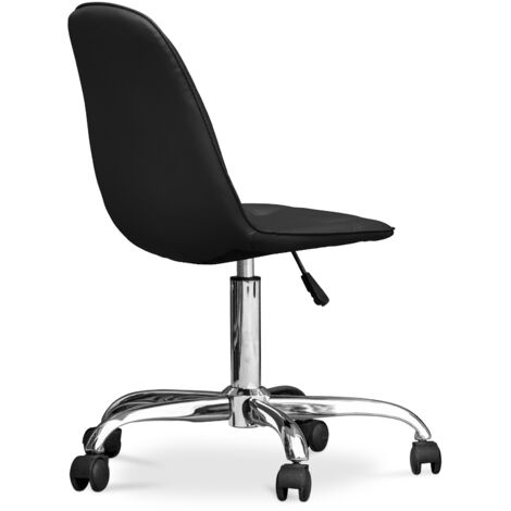 White desk chair with deals wheels and arms