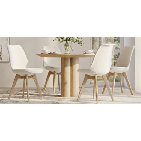 Upholstered Dining Chair - White Boucle - Tulip