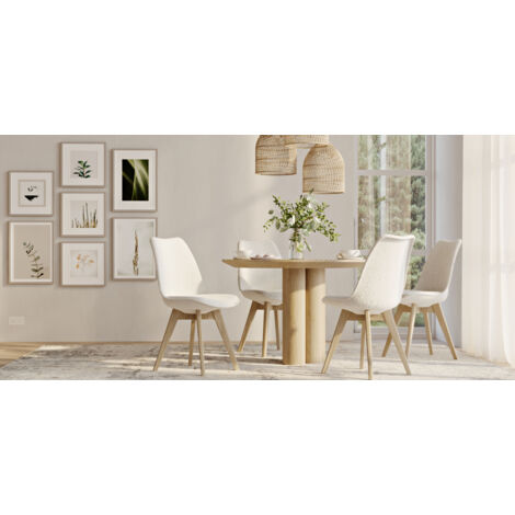 Upholstered Dining Chair - White Boucle - Tulip