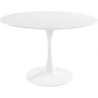 Round Tulipan Table in Fiberglass - 90cm White PP, Fiberglass, Metal