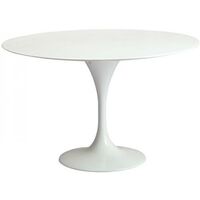 Round Fiberglass Tulipan Table - 110cm White PP, Fiberglass, Metal