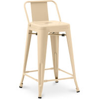 Bar stool with small backrest Stylix industrial design Metal - New Edition Cream Metal, Steel