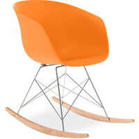 Rocking Chair Scandinavian Design - Polin Orange Beechwood, Steel, PP