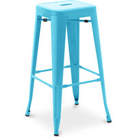 Bar stool Stylix industrial design Metal - 76 cm - New Edition Turquoise Steel
