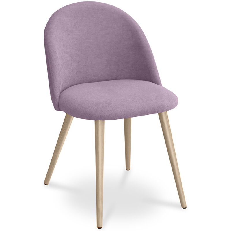 Sedia da salotto Evelyne Design Scandinavo Premium Rosa - Metallo con  pittura transfer in legno, Lino, Legno