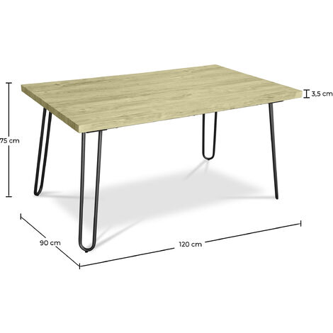 Confezione di 2 sedie da pranzo in legno - Design industriale - Hairpin