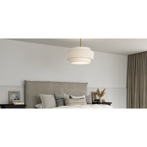 OSALADI Paralume Rotondo In Acciaio E Stoffa Per Lampadario - Attacco G9, Colore Bianco, Design Semplice