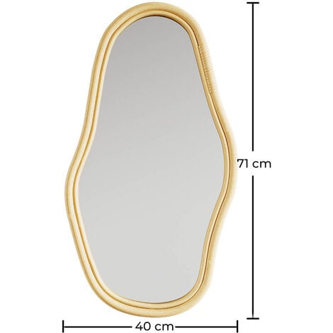 Specchio da parete in rattan - 71 CM - Kala Naturale - Vetro, Vimini