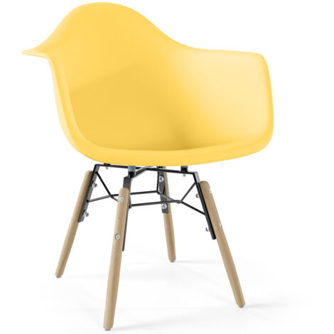 Sedia per Bambini Design Scandinavo - Gambe in Legno - Nordika Giallo