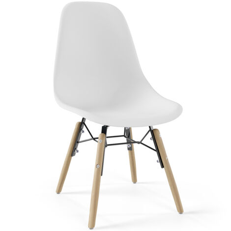 Sedia per Bambini - Design Scandinavo - Gambe in Legno - Skögur Bianco