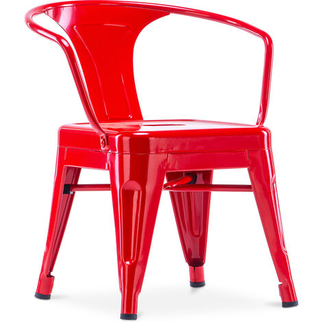 Sedia per bambini con braccioli stile Stylix - Metallo Rosso - Ferro