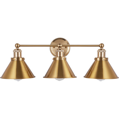 Lampada Da Parete Vintage Orientabile 180° Con Due Luci, Colore Oro - Stile Industriale Per Soggiorno, Camera Da Letto, Corridoio, Attacco E27