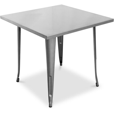 Kosmi Tavolo Quadrato In Stile Industriale – Modello Loft In Metallo Nero Opaco – Tavolo Da Pranzo Per Soggiorno, Cucina O Bar