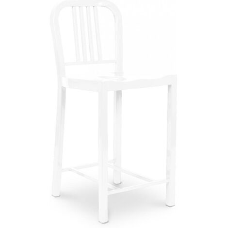 Sgabello da bar di design con schienale - 60cm - Jadon Bianco