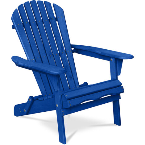 Sedia da esterno in legno con braccioli - Sedia da giardino Adirondack - Adirondack Blu