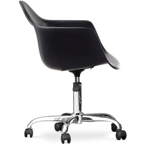 Sedia da ufficio con braccioli - Sedia da scrivania con rotelle - Weston  Nero - Acciaio, PP, PPa, Metallo, Nylon