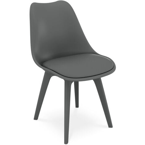Sedia da pranzo Stile Scandinavo Denisse Grigio scuro