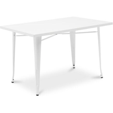 Tavolo da pranzo 180x90 cm con top rovere e gambe in metallo nero - Morfeo