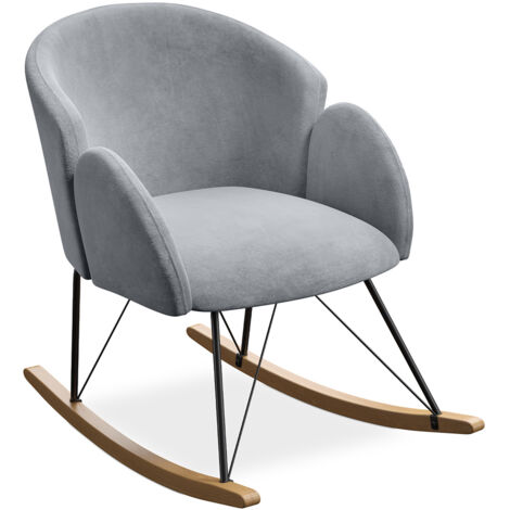 Sedia A Dondolo In Legno KADAX - Design Ergonomico, Braccioli Larghi, Scelta Colori (legno Naturale, Marrone, Bianco), Per Giardino O Interno