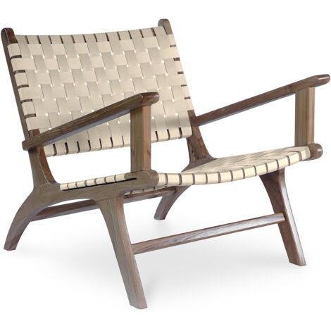 Set di 2 sedie da giardino con cuscini JAVA PREMIUM Legno d'acacia Bianco sporco