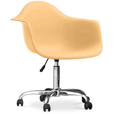 Sedia da ufficio con braccioli - Sedia da scrivania con rotelle - Weston Pastel orange