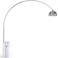 Lampada da Terra con Base in Marmo - Lampada da Salotto - Bow Bianco