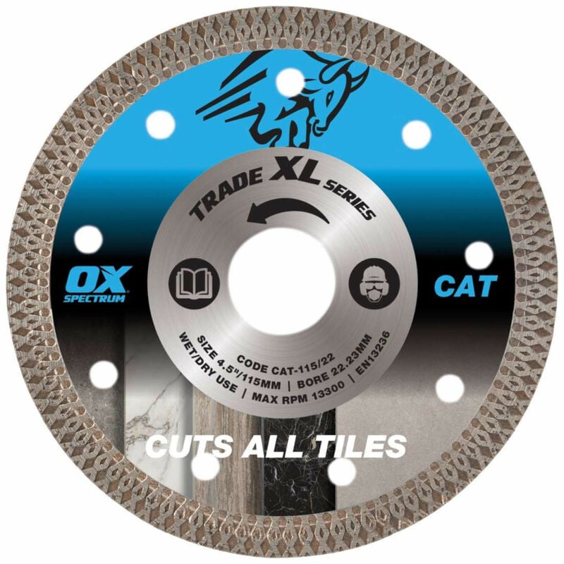 Ox Tools Trade XL CAT 115mm Tile Cutting Diamond Blade