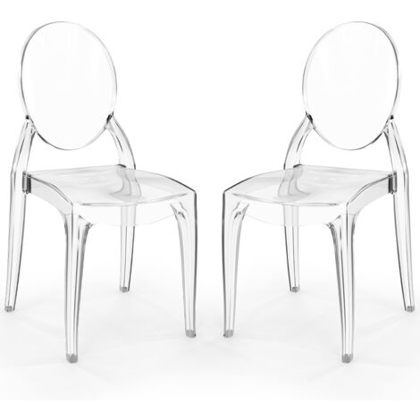 Packung mit 2 Esszimmerstühlen Transparent - Arthur Transparent (1/5)