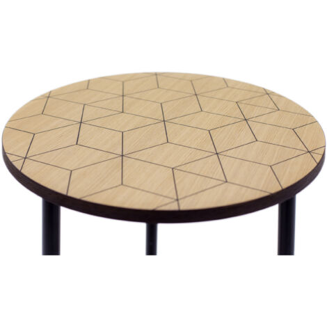 Runder Beistelltisch Weiß & Gold – 45 Cm Hoch, Ø 38 Cm, Aus Holz & Metall, Für Wohnzimmer, Schlafzimmer, Büro