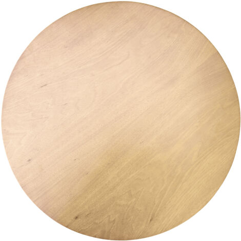 Runder Beistelltisch - Industriedesign - Holz und Metall - Basker Light blue