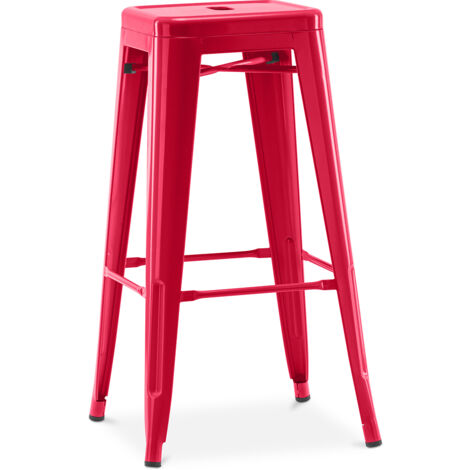 Barhocker – Industrial Stil – Stahl – 76 cm – Stylix Rot