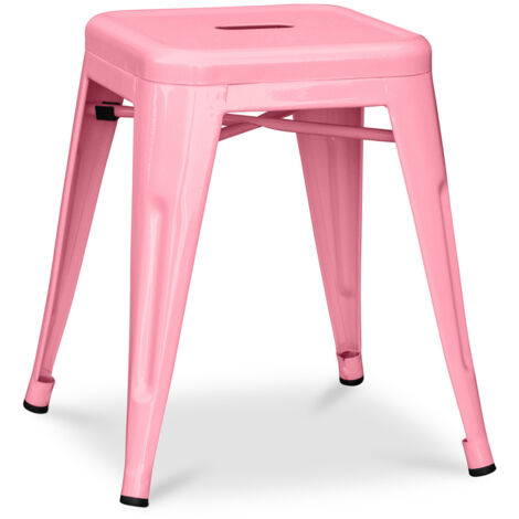 Industriedesign Hocker - 45cm - Neue Edition - Stylix Pink