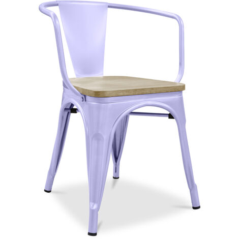 Esszimmerstuhl mit Armlehnen - Holz & Stahl - Stylix Lavander