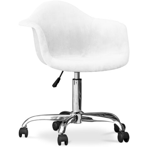 Bürostuhl mit Armlehnen - Schreibtisch-Drehstuhl mit Rollen - Grev Schwarz  - Stahl, PP, Stoff, Nylon