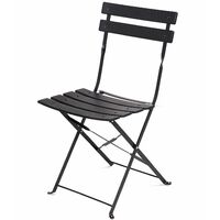 Ensemble rétro 2 chaises + table pliante pour le jardin, le balcon, la véranda et la terrasse - Ensemble de mobilier d'extérieur en acier inoxydable. Couleur noire.