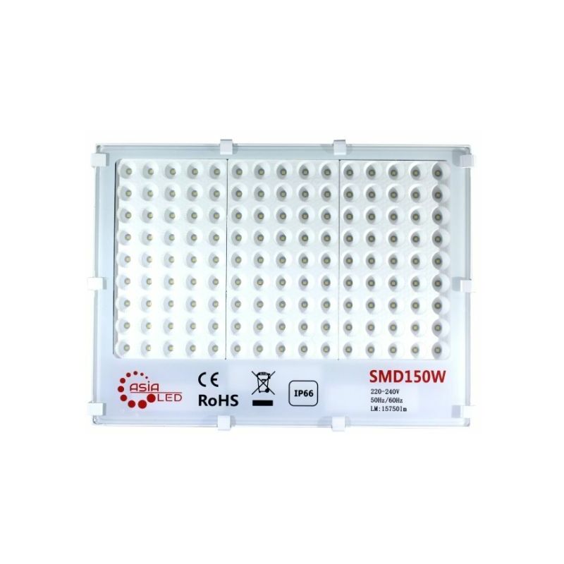 Faro LED SMD Con Ottiche Circolari Slim 150w Esterno IP66 - Luce Fredda  6000k