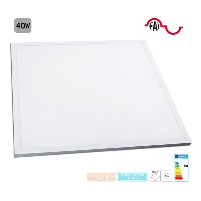 Pannello LED 60x60 40w Incasso con Driver 3280LM 40.000H 6000k - FAI