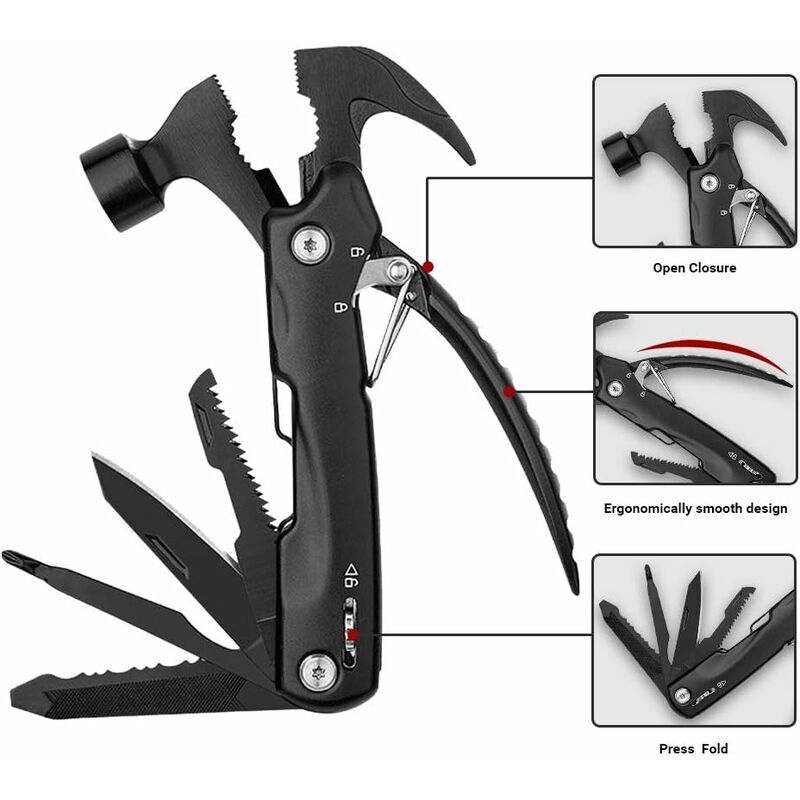 Tools Multifunktions Zange mit Messer Hammer Gürteltasche 