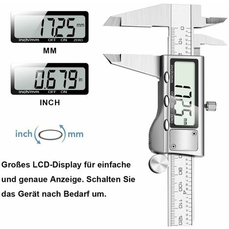 Edelstahl Elektronische Digitale LCD Messschieber Mikrometerlehre 150mm 