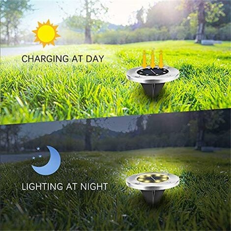 Jorft 8 Stück 10 LED IP65 Wasserdicht Grundlicht Landschafts Beleuchtung für Rasenweg Terrassendielen Außenbereich Warmweiß Solarleuchte Garten für Außen