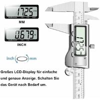 Digitaler Messschieber Edelstahl Schieblehre 150mm Messschieblehre LCD Display 