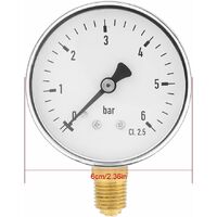 0-10bar 1/4zoll NPT Manometer Luft Öl Druckmessgerät Wasserdruckmesser 