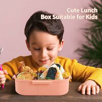 Erwachsene Kinder Bento Box 1000ml Kinder Lunchbox Macron Color TO-GO Wasserdichte Meal Prep, BPA frei Spülmaschinenfest mit 2 Fächern (Rosa)