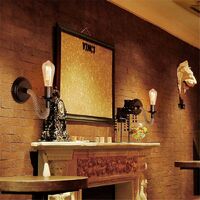 Retro-Wandleuchte, Vintage Hanfseil-Wandleuchten Antike Loft-Seil-Lampe mit E26-Fassung für Flur Küche Bar Café Club B: Kleine Basis (D = 10 cm), 2 Stück