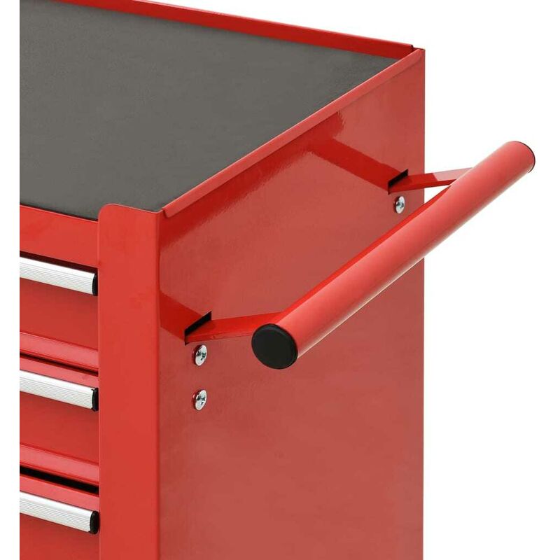 Tool Trolley with 4 Drawers Steel Red FF147187UK
