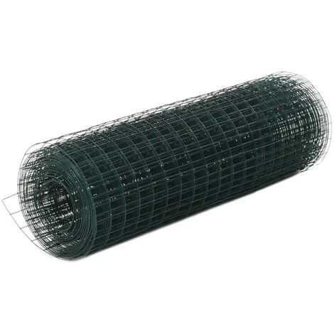 Chicken Wire Fence Steel with PVC Coating 25x0.5 m Green VDTD05528