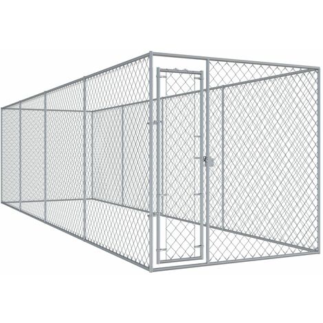 Topdeal Outdoor Dog Kennel 7.6x1.9x2 m VDTD06399