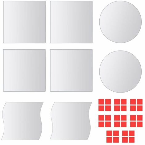 Topdeal Eight Piece Mirror Titles Multi-STopdeal Glass VDTD10564