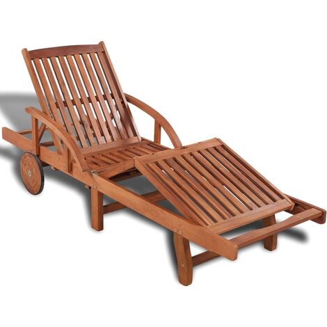 Topdeal Sun Lounger Solid Acacia Wood VDTD27139