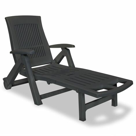 Topdeal Sun Lounger with Footrest Plastic Anthracite VDTD27915
